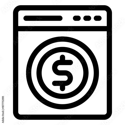 Online Payment Gateway Dollar Coin Icon