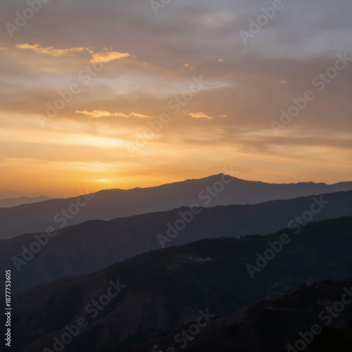 Wallpaper Mural Beautiful View of Mountains at Sunset Torontodigital.ca