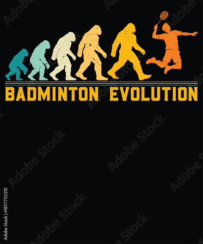 Badminton Evolution Human Progress Silhouette Graphic Design