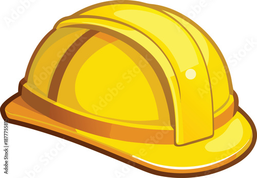 Yellow construction safety hard hat, Builders protective headwear equipment