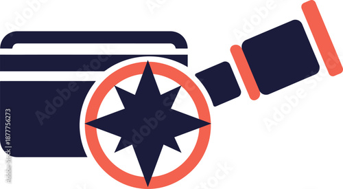 Credit card with compass overlay symbolizing financial direction and choice