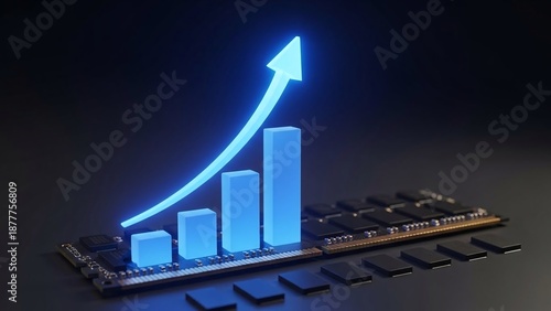 PC RAM Chips Arranged as Rising Bar Chart