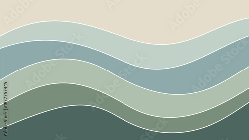 A layered abstract design with wavy lines