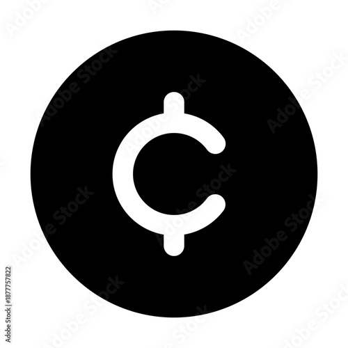 Money Coin Icon in Black Style