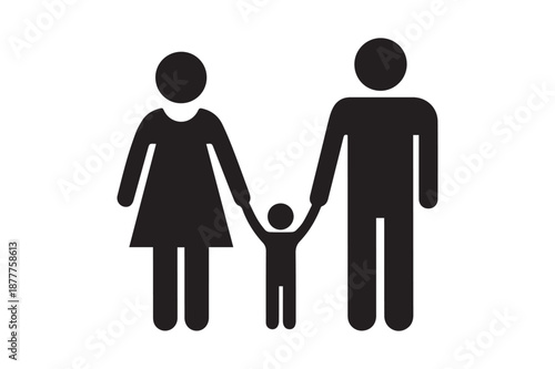 Family Stick Figure silhouette Icon