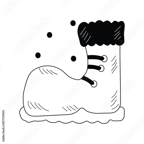 Shoe  doodle icon with white background vector stock illustration