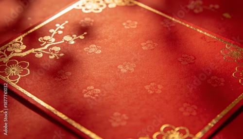 Celebrating tradition with elegant red envelope design festive setting close-up
