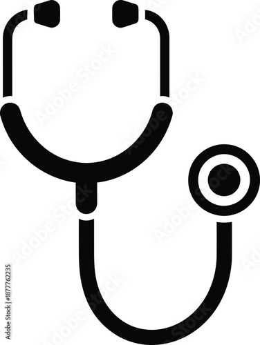 Black Stethoscope Icon Healthcare Equipment Symbol