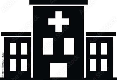 Medical Facility Icon Hospital Sign Health Care Building Silhouette