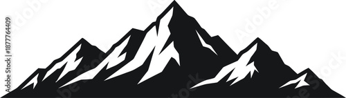 Mountain range silhouette icon isolated on white background