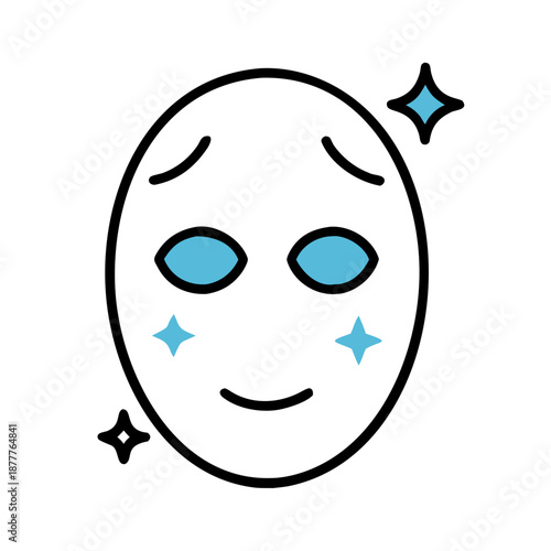 Facial Beauty Mask and Skincare Illustration