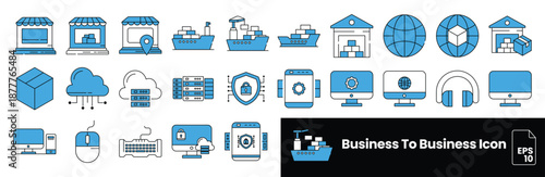 25 business icon sets with dual tone styles