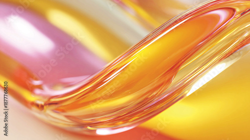 Abstract caramel and jelly-like flowing shapes with glossy texture for modern creative and branding design