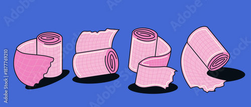 Toilet paper set of elements