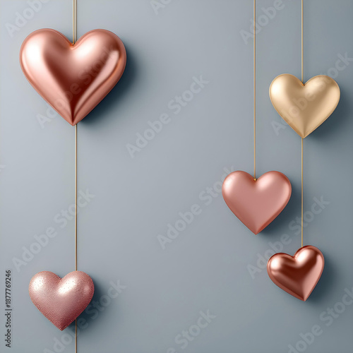 Valentine photo backdrop with heart accents