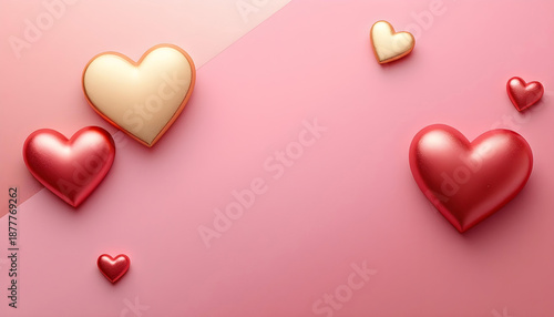 Valentine photo backdrop with heart accents