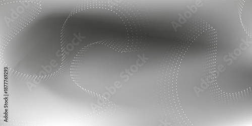 Grainy gradient background, grey black white monochrome abstract noise texture banner backdrop lines wave modern dots