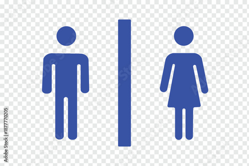 Man and woman icon, logo, app, template. Restroom icons for web and mobile UI design. Glyph vector with editable stroke. Clipart design set. Male And Female Restroom Toilet Symbols on transparent bg