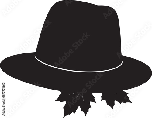  Seasonal Autumn Hat Silhouette Vector Illustration