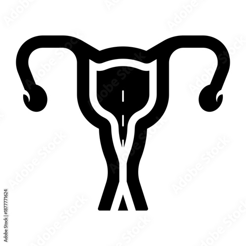 female uterus organ glyph icon