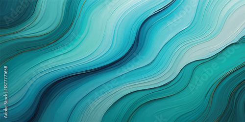 Digital art illustration of a smooth wavy texture featuring a soft blue background with liquid motion lines and a satin silk pattern for a modern backdrop design