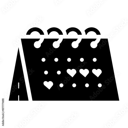 menstrual period calendar glyph icon