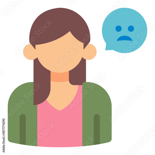 period problems on female flat icon