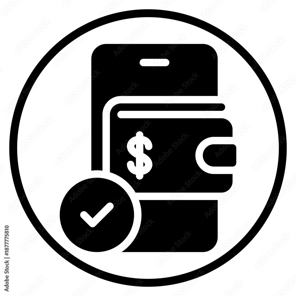 Fotografie digital wallet glyph icon