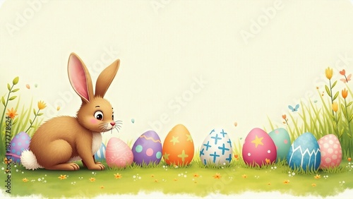 Easter Bunny with Colorful Eggs