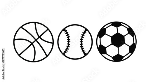A collection of sports balls including basketball baseball and soccer balls