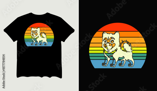 Corgi dog retro vintage t-shirt design for t-shirt quotes or poster svg printable cut file