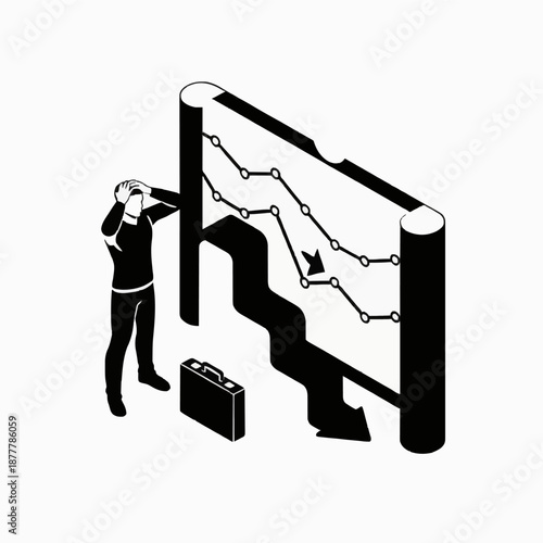 Business Failure, Financial Crisis, Stock Market Crash Concept