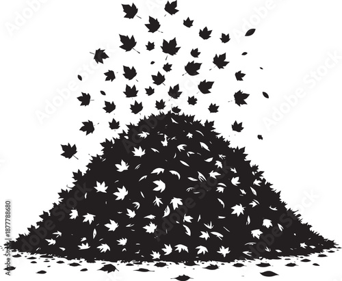  Garden Autumn Leaves Pile Vector Illustration