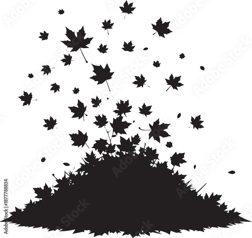 Garden Autumn Leaves Pile Vector Illustration