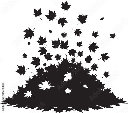  Garden Autumn Leaves Pile Vector Illustration