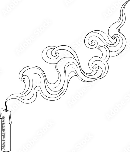 Candle Smoke Line Art