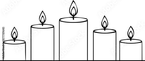 Burning Candles Line Art