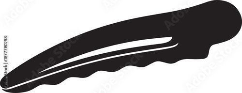 Hair Clip Pin icon in silhouette white background.