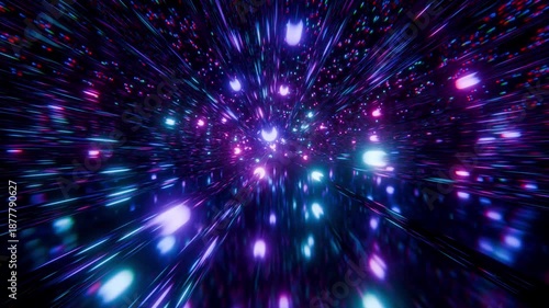 Wallpaper Mural abstract future technology background, animated big data communication, glowing colorful information particles traveling, 4k seamless vj dj loop	 Torontodigital.ca