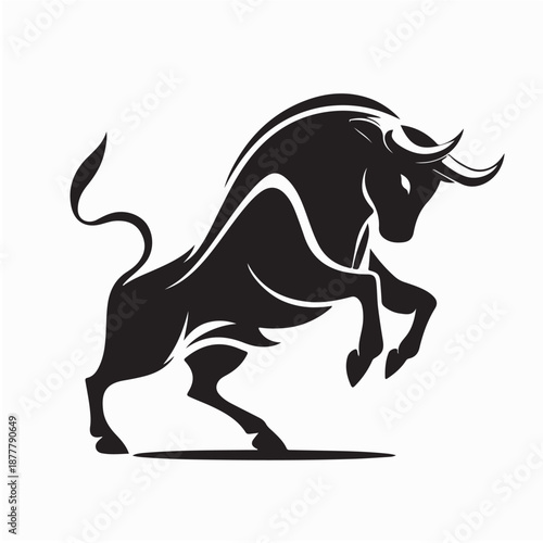Spanish Fighting Bull Design Logo Vector Isolated on White Background