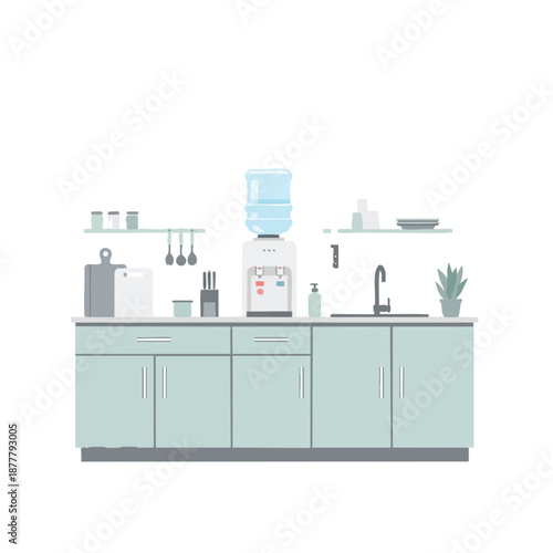 Modern Kitchen Counter with Blender and Sink