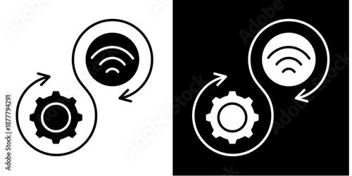 Devops  Icon Set White Glyph Style Collection