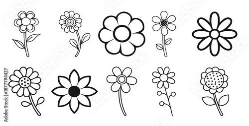 outline flower outline flower silhouette collection of