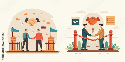 An shake hand Diplomacy Concept Vector illustration