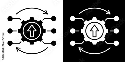 Process Optimization  Icon Set White Glyph Style Collection