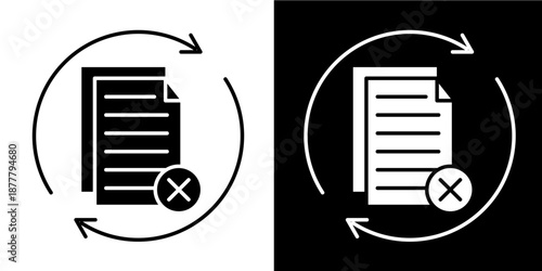 Paperless Process  Icon Set White Glyph Style Collection