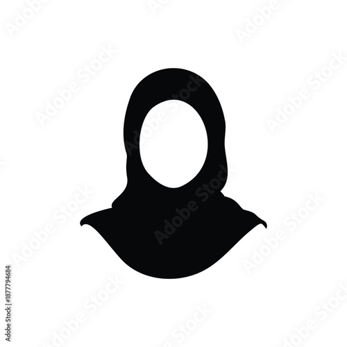 Silhoutte hijab girl vector flat illustration design.