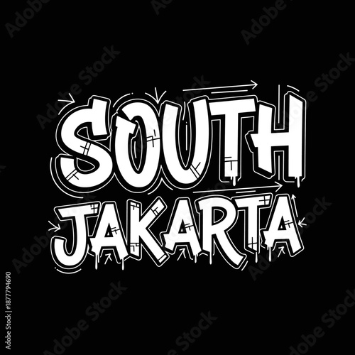 South Jakarta Graffiti Style Typography Design.