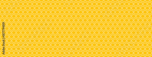 seamless honeycomb pattern yellow repeated hexagon grid