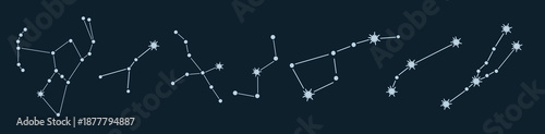 set of constellation vector illustration hunter orion